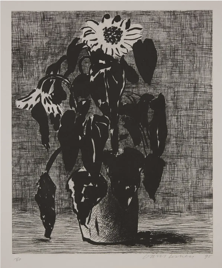 大衛霍克尼，《向日葵 I》，1995